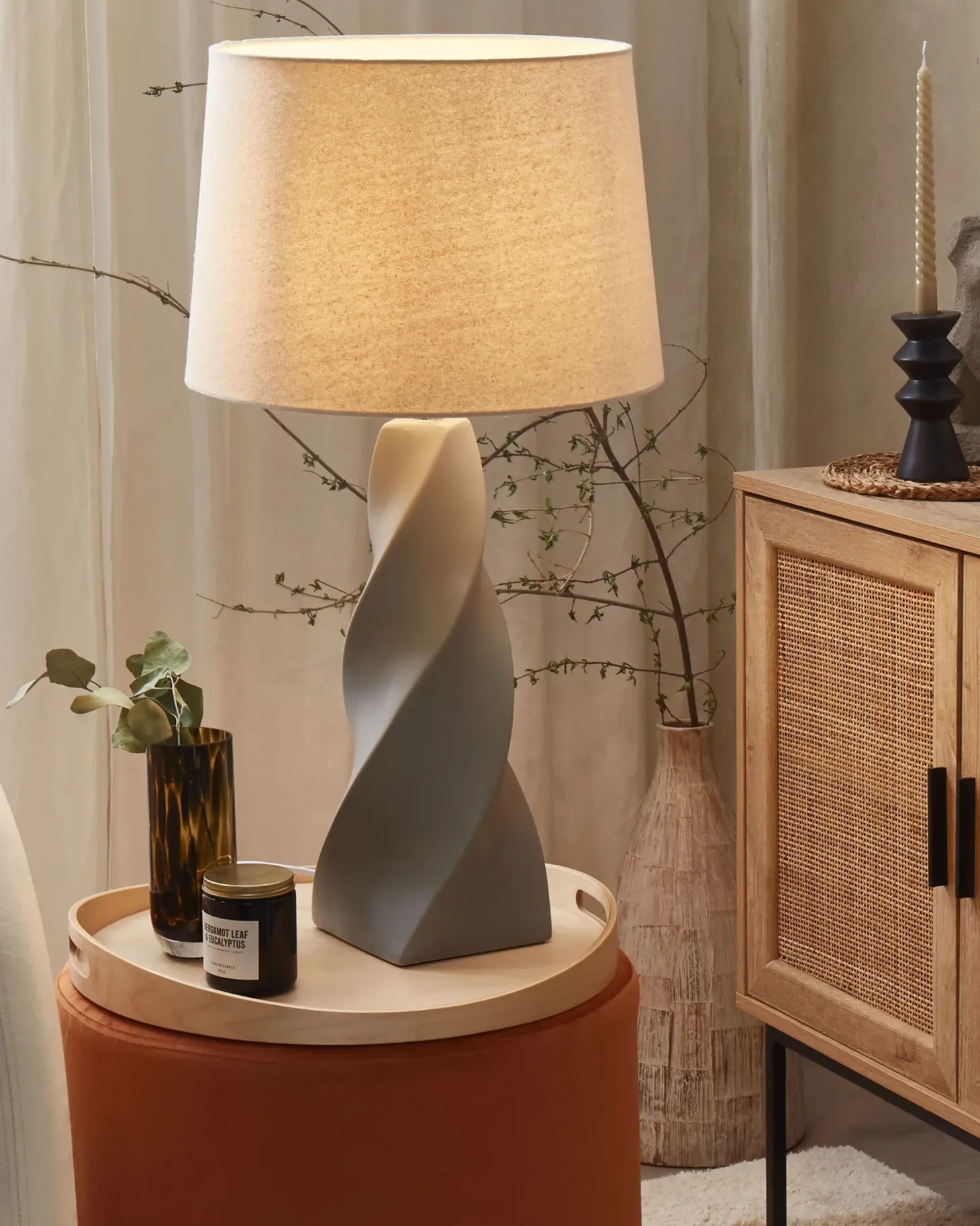 Lampa stołowa BELAYA Ceramika Szary
