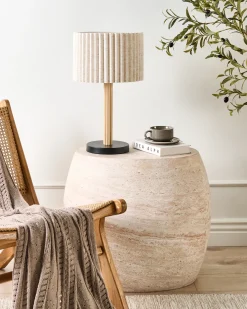 Lampa stołowa BELESSA Len Jasnobeżowy