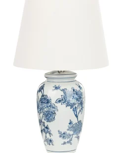 Lampa stołowa BELUSO Porcelana Biały/ niebieski