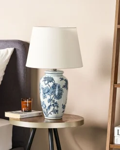 Lampa stołowa BELUSO Porcelana Biały/ niebieski