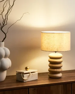 Lampa stołowa BETWA Drewno mango Jasnobrązowy