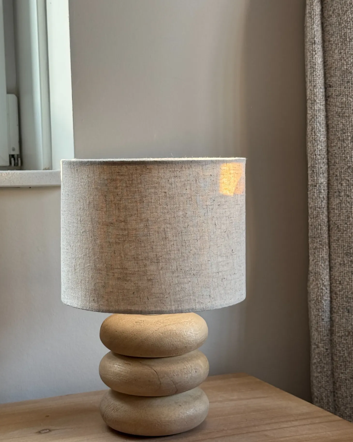 Lampa stołowa BETWA Drewno mango Jasnobrązowy