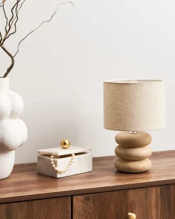 Lampa stołowa BETWA Drewno mango Jasnobrązowy