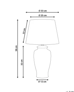 Lampa stołowa BIJELA Porcelana Biały/ niebieski
