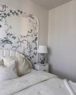 Lampa stołowa BIJELA Porcelana Biały/ niebieski