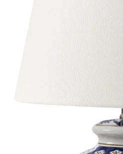 Lampa stołowa BIJELA Porcelana Biały/ niebieski