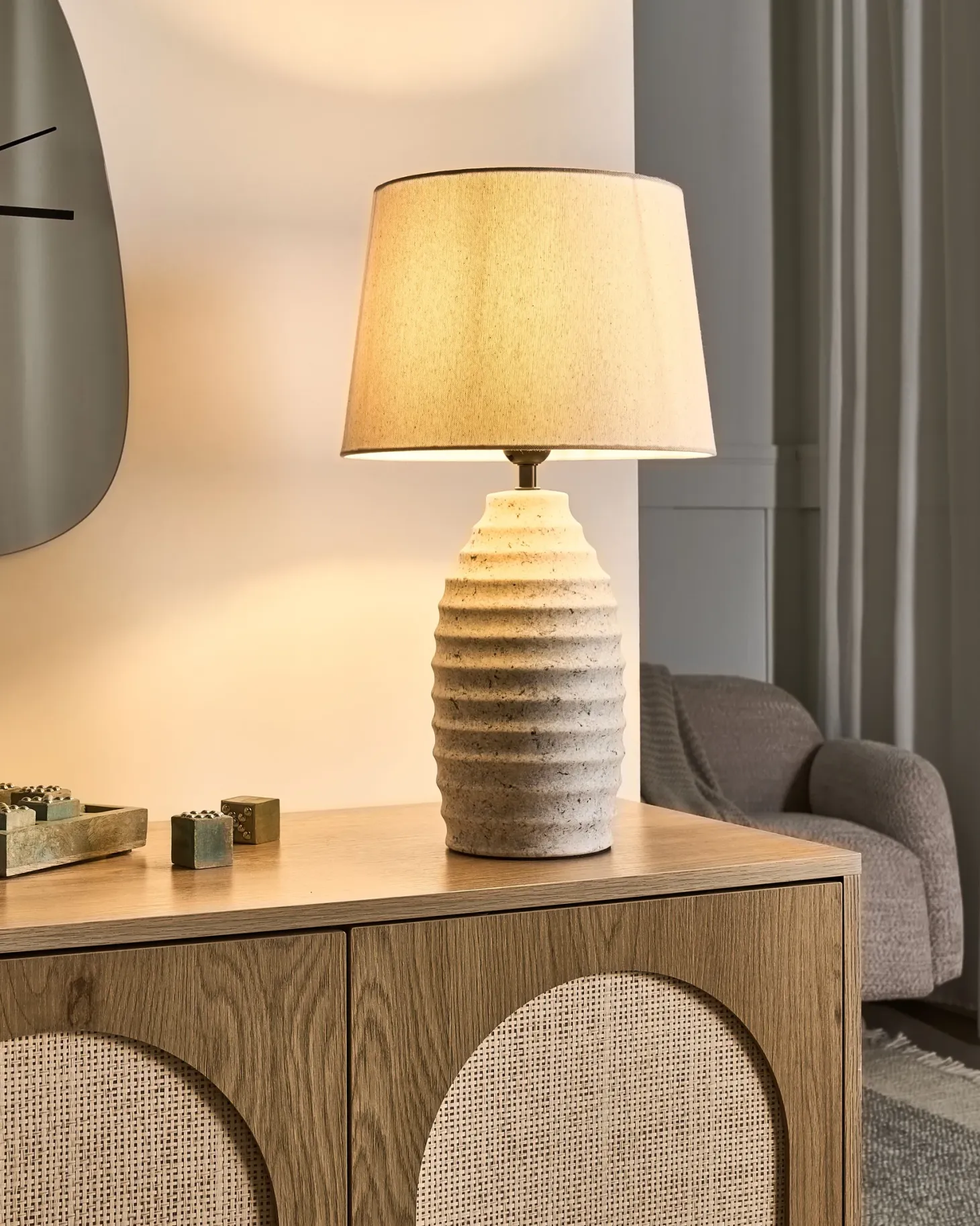 Lampa stołowa BILLY Ceramika Złamana biel