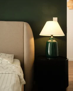 Lampa stołowa CARETA Ceramika Ciemnozielony