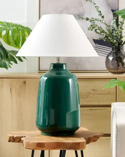 Lampa stołowa CARETA Ceramika Ciemnozielony