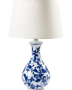Lampa stołowa CARMEN Porcelana Biały/ niebieski