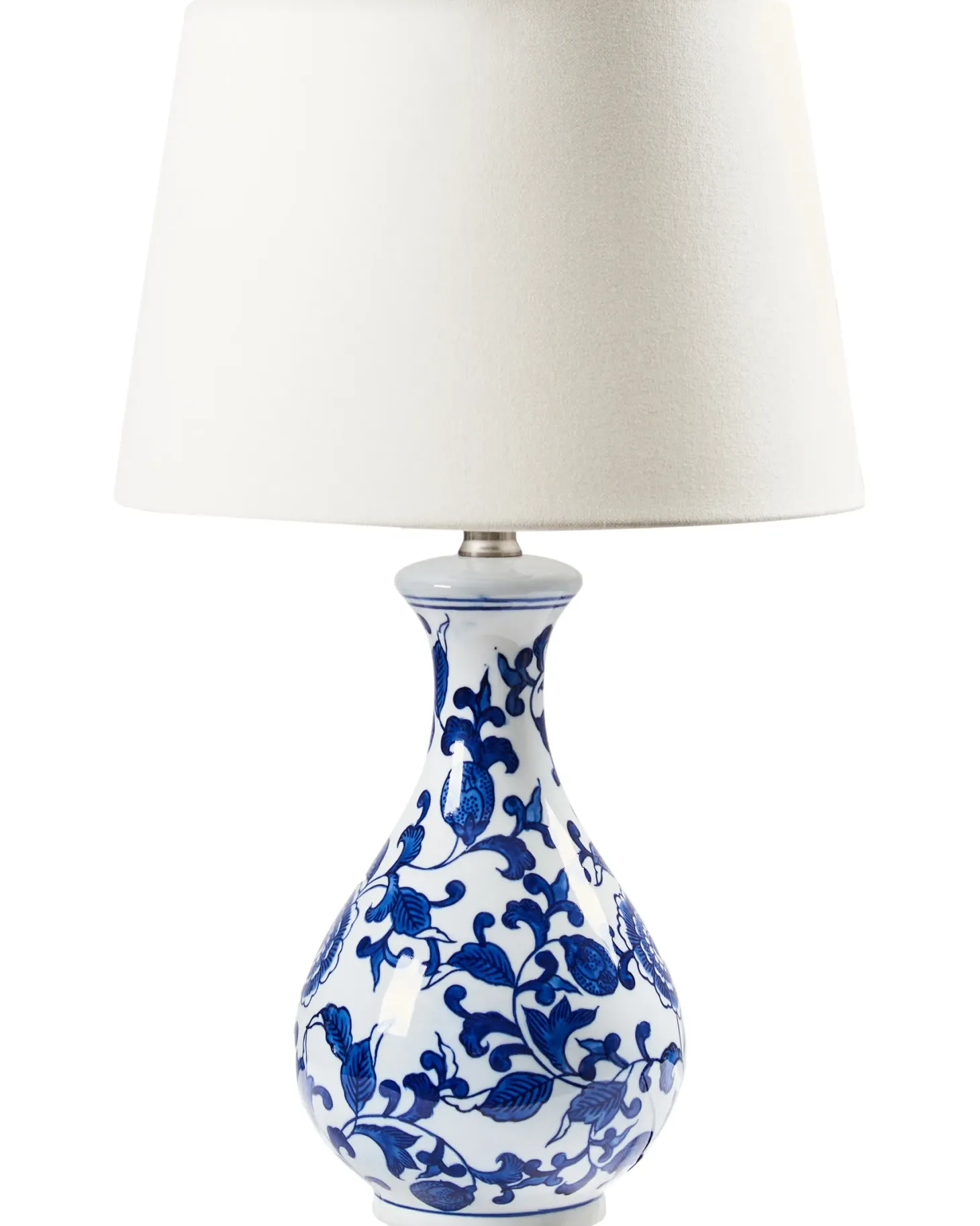 Lampa stołowa CARMEN Porcelana Biały/ niebieski