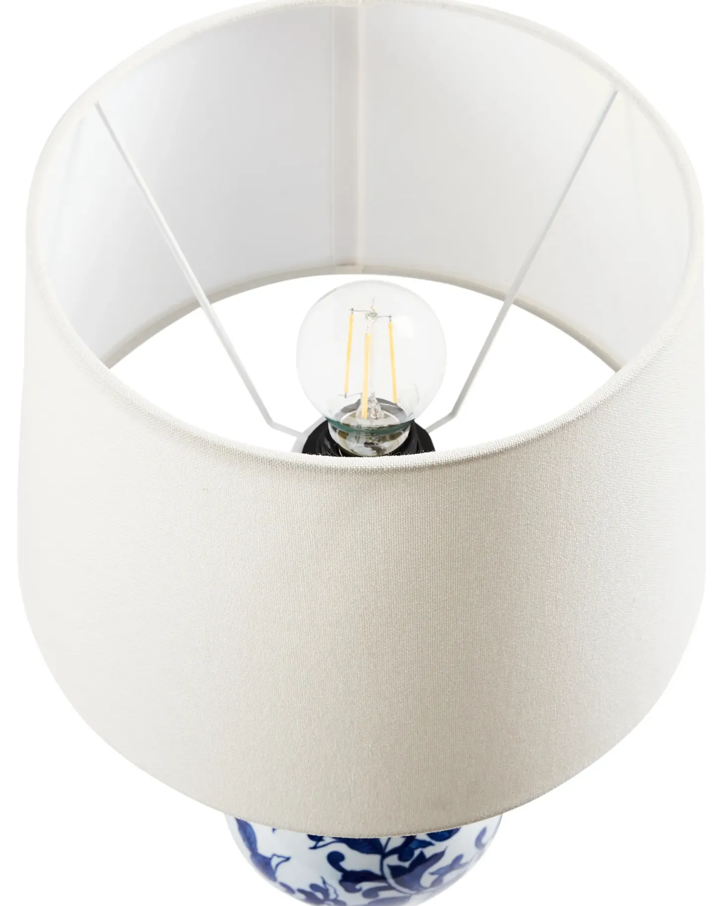 Lampa stołowa CARMEN Porcelana Biały/ niebieski