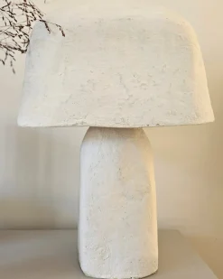 Lampa stołowa CARRASCO Papier-mâché Biały