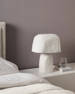 Lampa stołowa CARRASCO Papier-mâché Biały