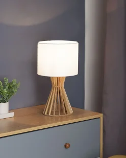 Lampa stołowa CARRION Brązowy/ biały