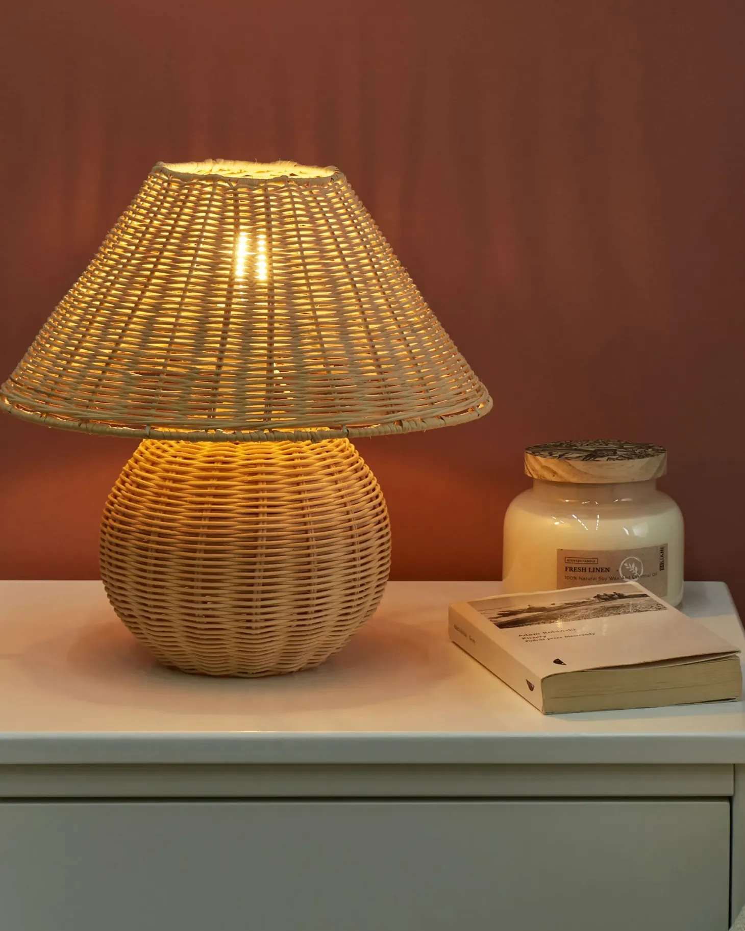 Lampa stołowa CINDER Rattan Naturalny