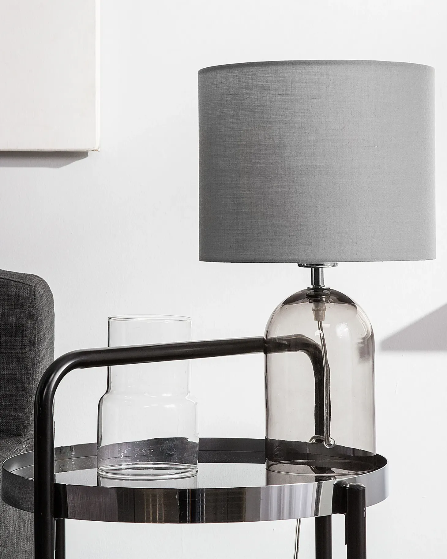 Lampa stołowa DEVOLL Szkło Szary