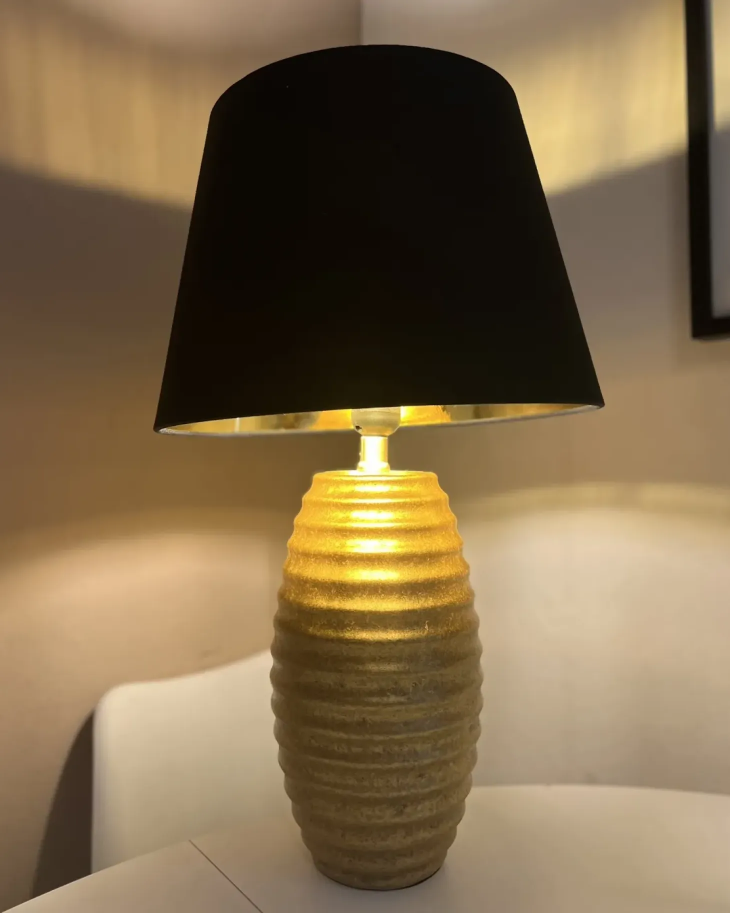 Lampa stołowa EBRO Porcelana Złoty