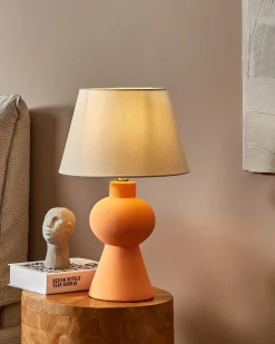 Lampa stołowa FABILOS Ceramika Pomarańczowy