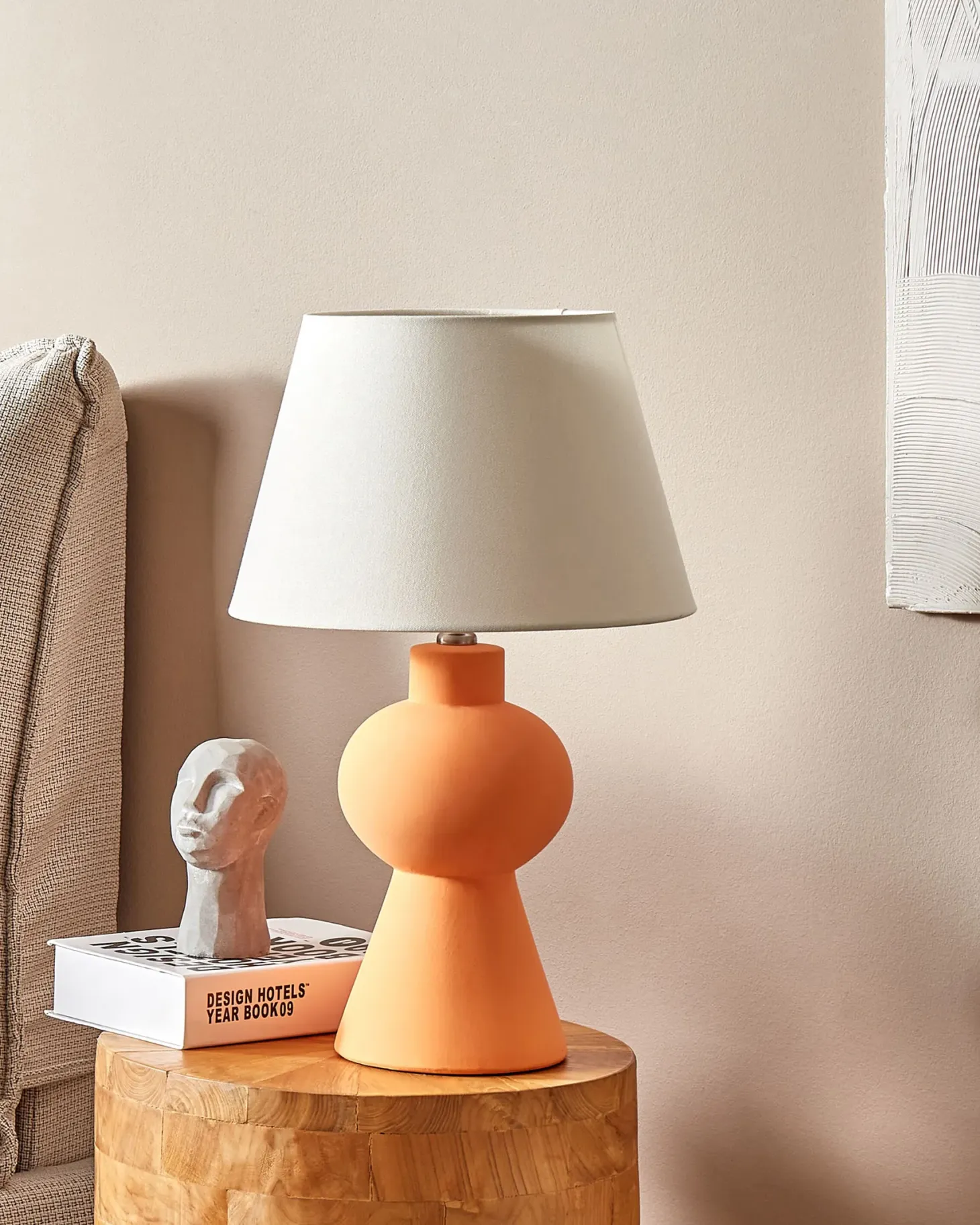 Lampa stołowa FABILOS Ceramika Pomarańczowy