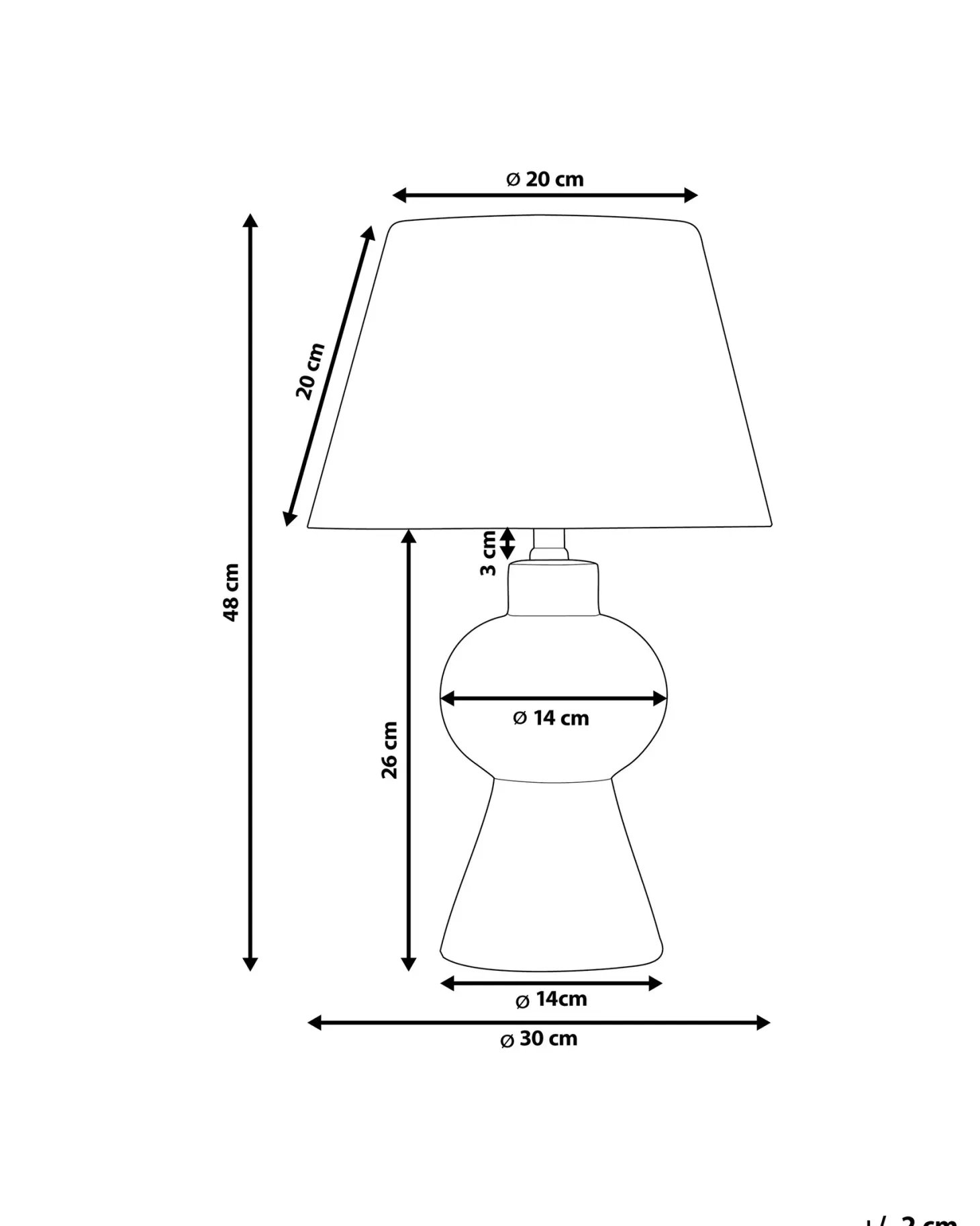 Lampa stołowa FABILOS Ceramika Pomarańczowy