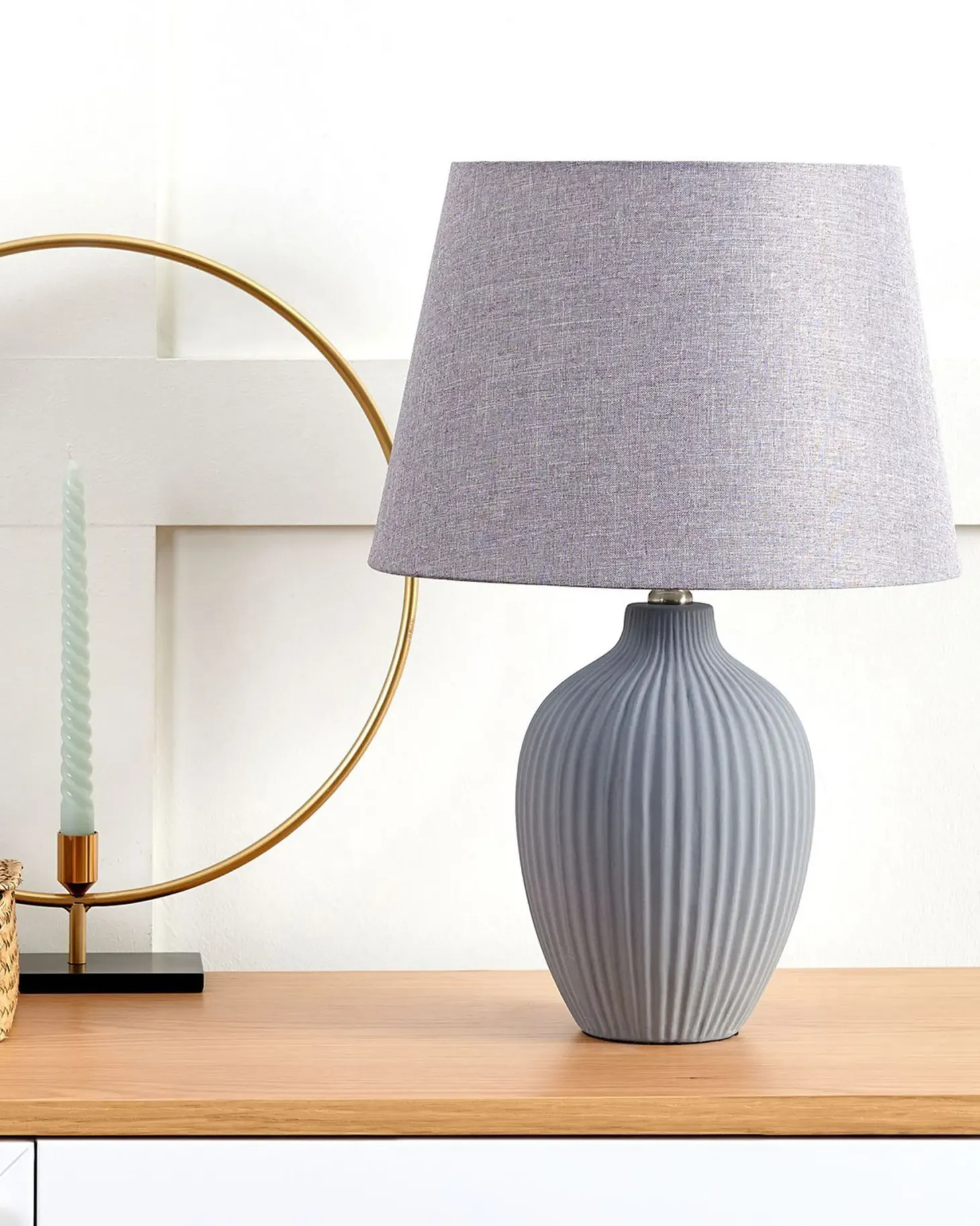 Lampa stołowa FERGUS Ceramika Szary