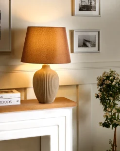Lampa stołowa FERGUS Ceramika Brązowy
