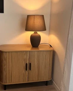 Lampa stołowa FERGUS Ceramika Brązowy