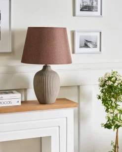 Lampa stołowa FERGUS Ceramika Brązowy