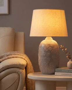 Lampa stołowa FERREY Ceramika Szary