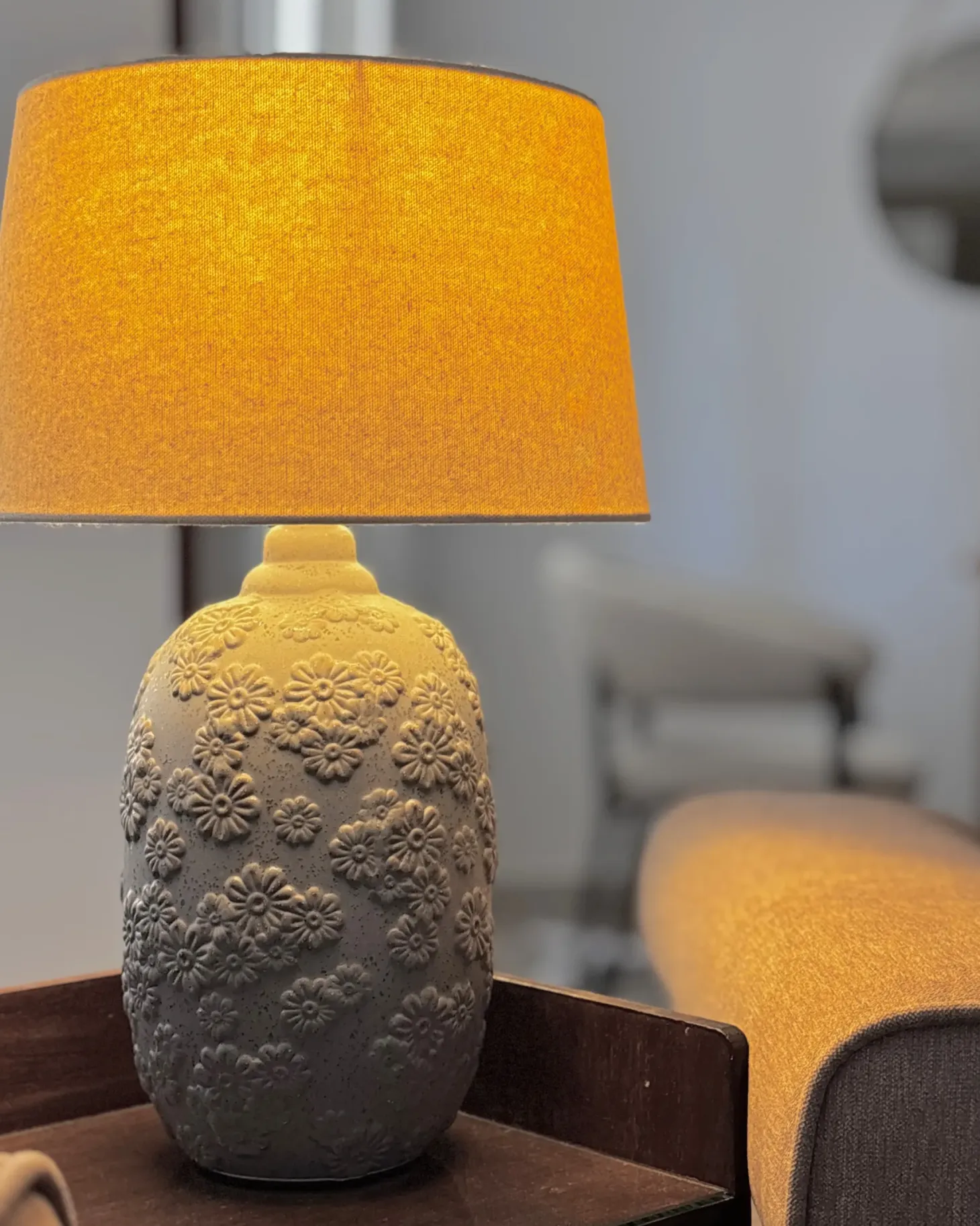 Lampa stołowa FERREY Ceramika Szary