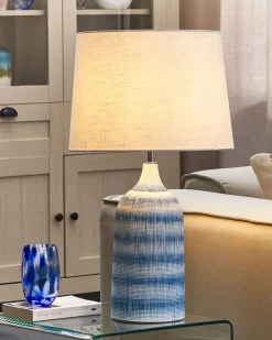 Lampa stołowa GEORGINA Ceramika Niebieski