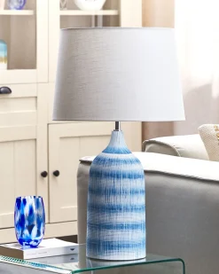 Lampa stołowa GEORGINA Ceramika Niebieski