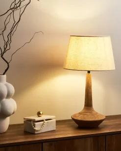 Lampa stołowa GODAWARI Drewno mango Ciemnobrązowy