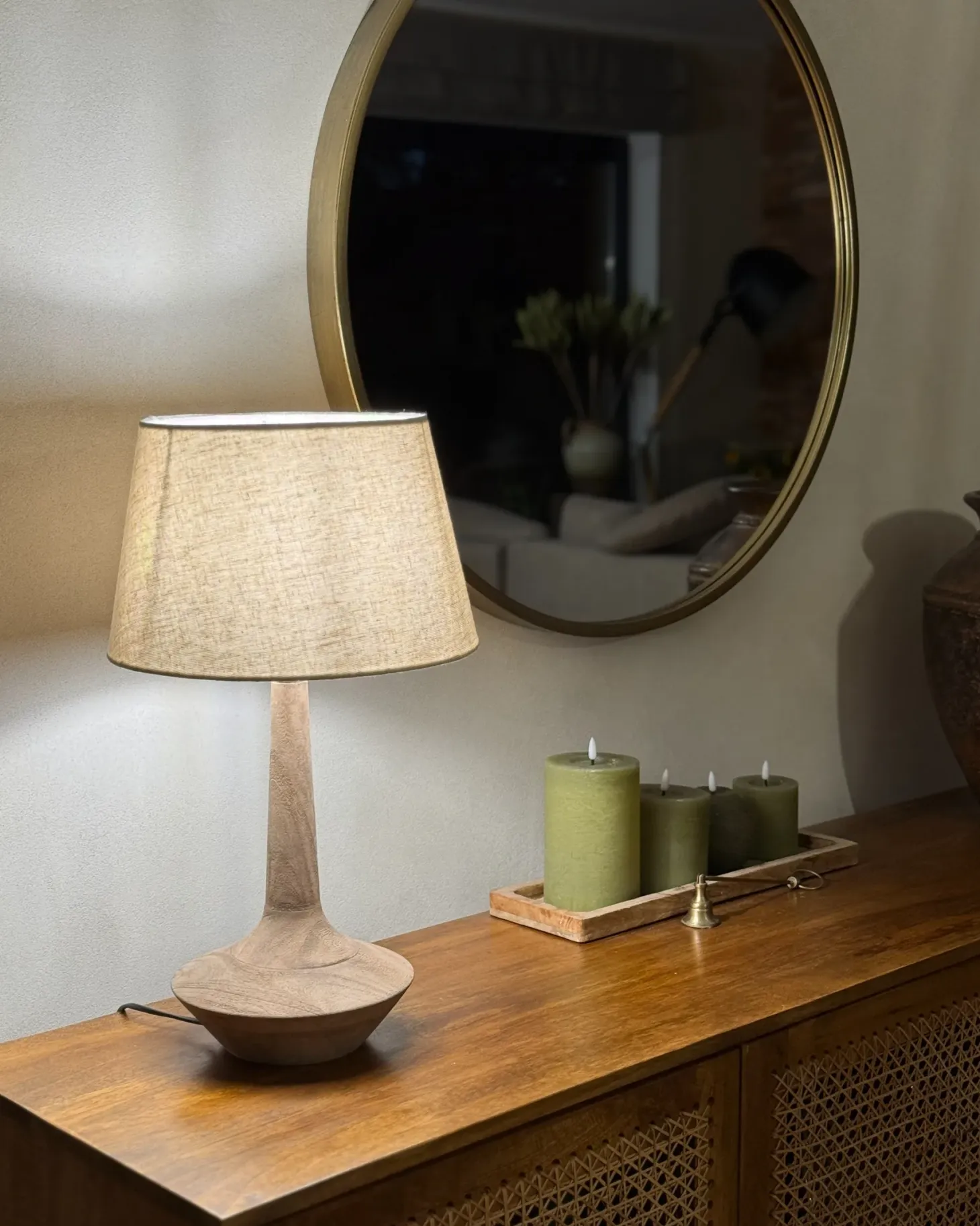 Lampa stołowa GODAWARI Drewno mango Ciemnobrązowy