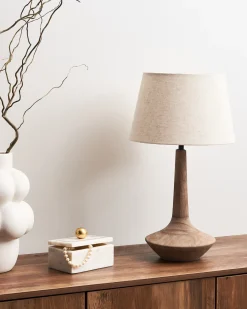 Lampa stołowa GODAWARI Drewno mango Ciemnobrązowy