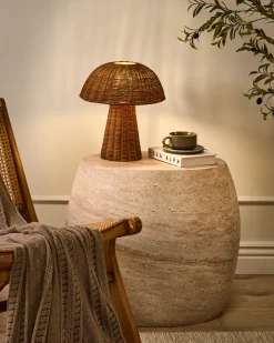 Lampa stołowa Grzybek ALERO Rattan Naturalny