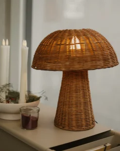 Lampa stołowa Grzybek ALERO Rattan Naturalny