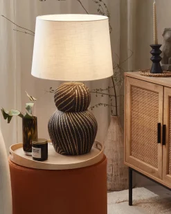 Lampa stołowa GUAPORE Ceramika Czarny