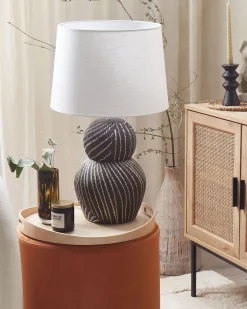 Lampa stołowa GUAPORE Ceramika Czarny