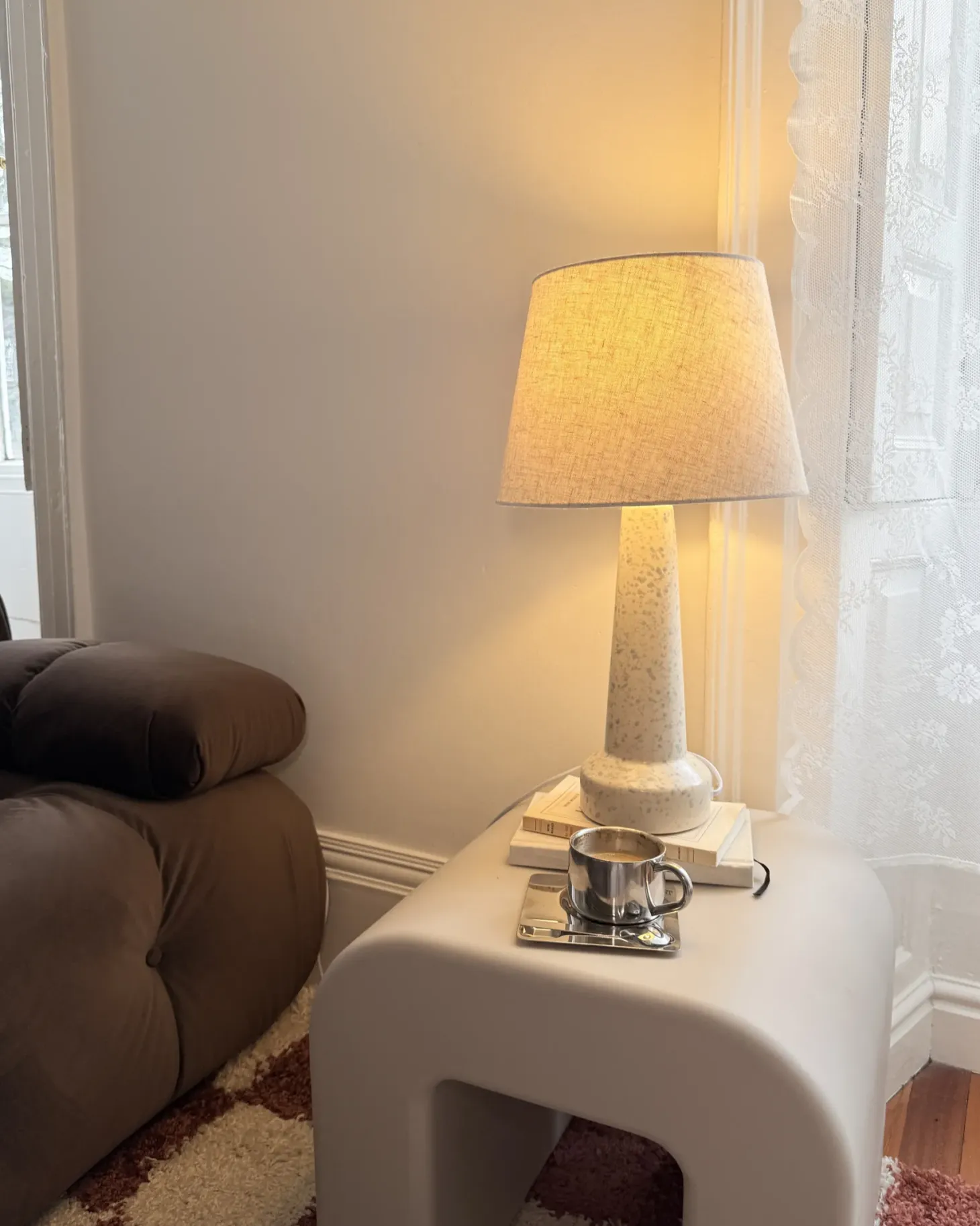 Lampa stołowa HUMUYA Ceramika Jasnobeżowy
