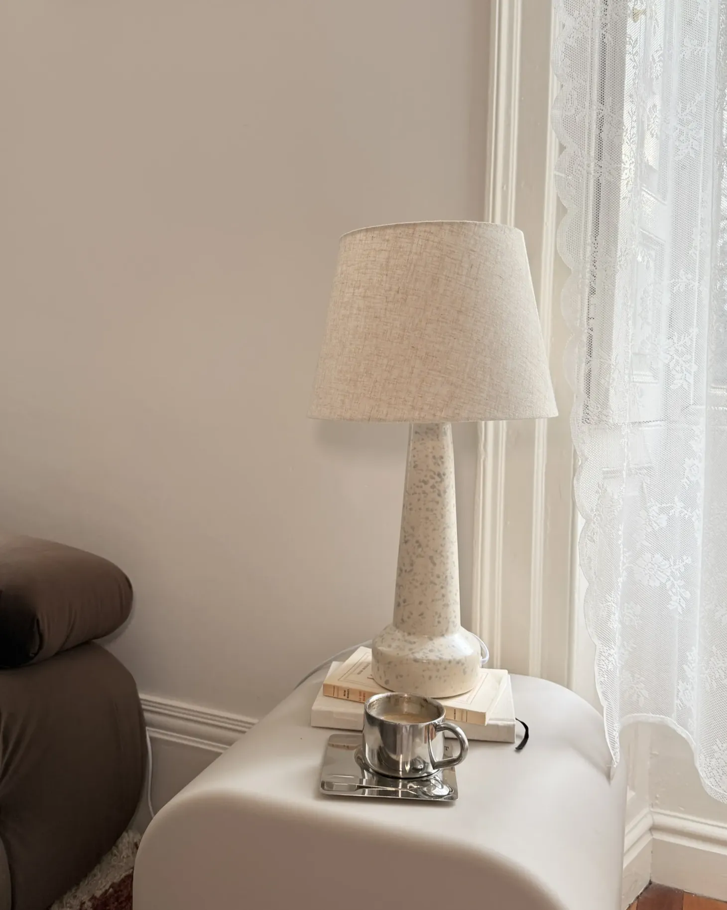 Lampa stołowa HUMUYA Ceramika Jasnobeżowy