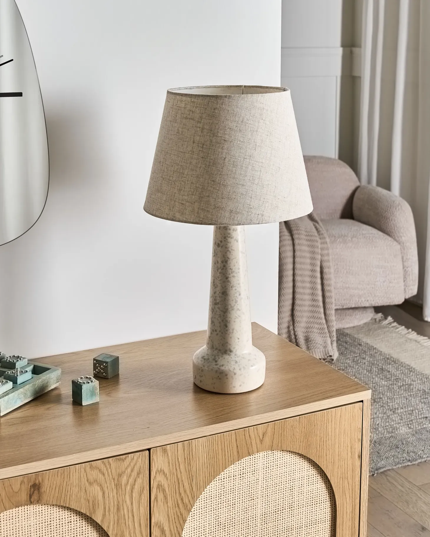 Lampa stołowa HUMUYA Ceramika Jasnobeżowy