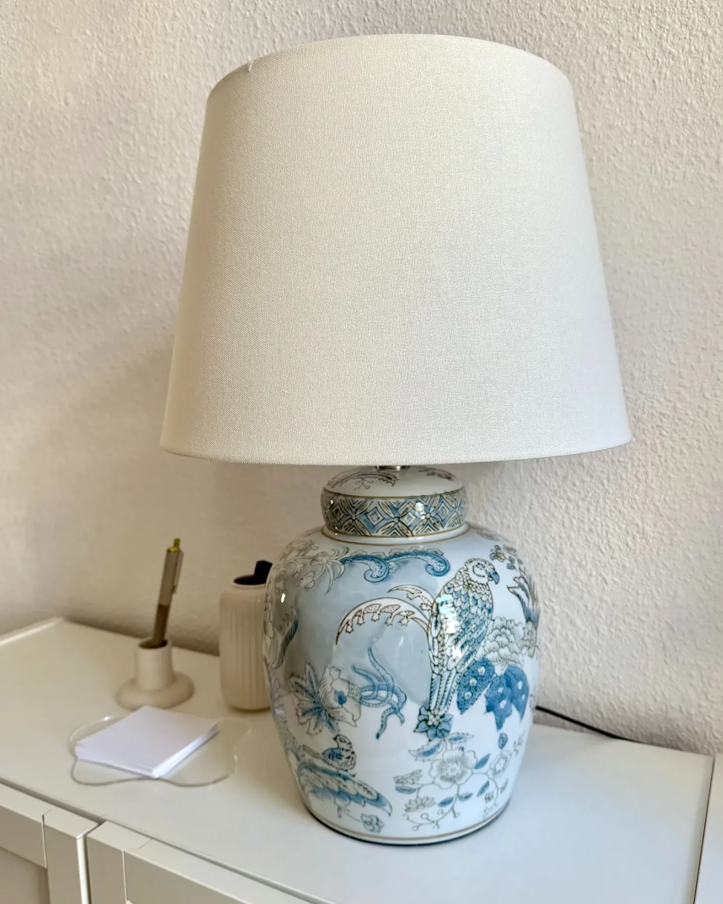 Lampa stołowa JAMAPA Porcelana Biały/ niebieski