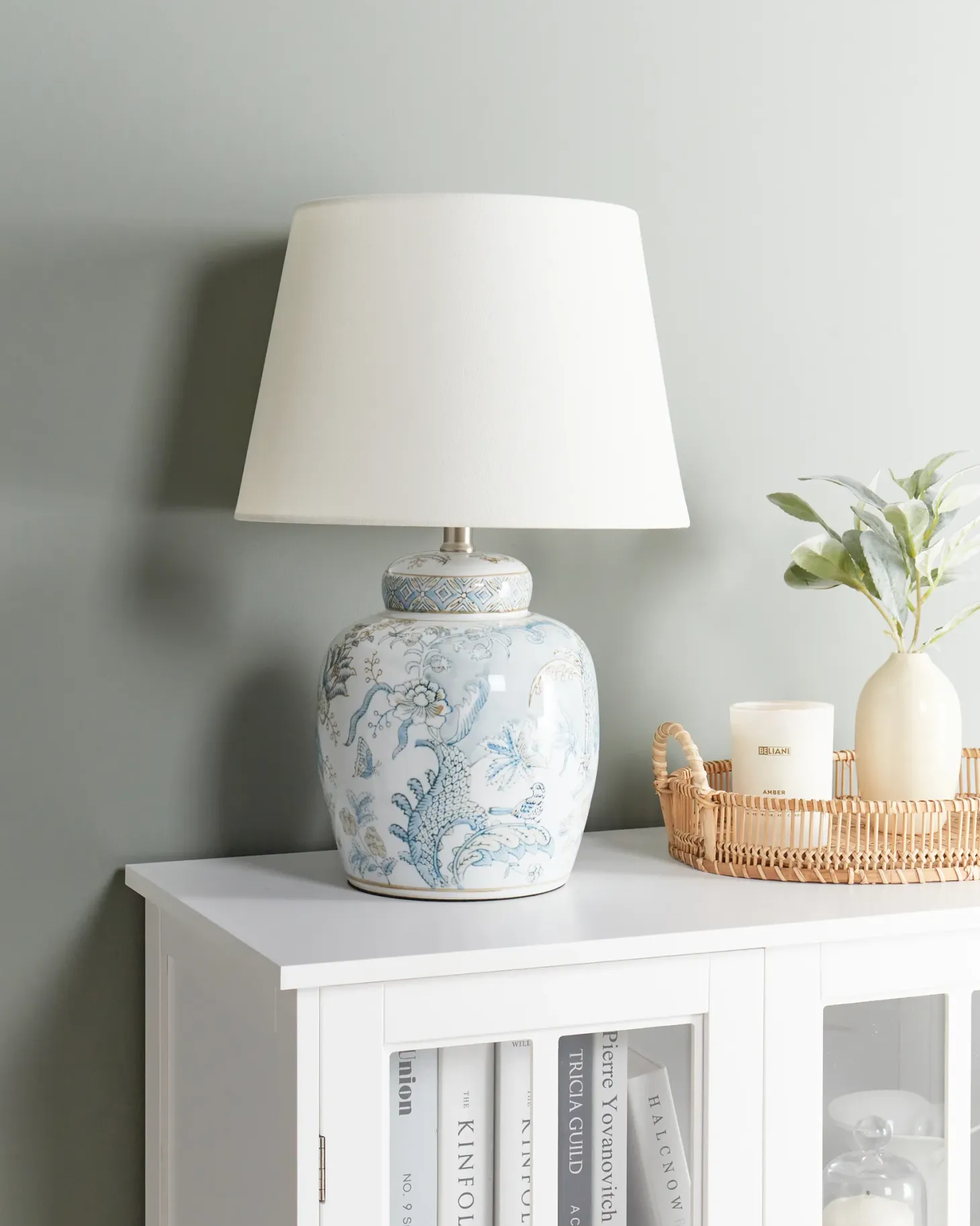Lampa stołowa JAMAPA Porcelana Biały/ niebieski
