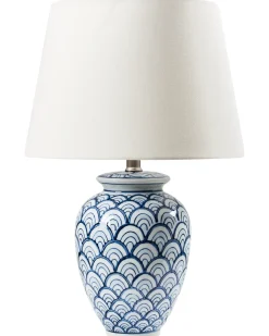 Lampa stołowa JAUCA Porcelana Biały/ niebieski