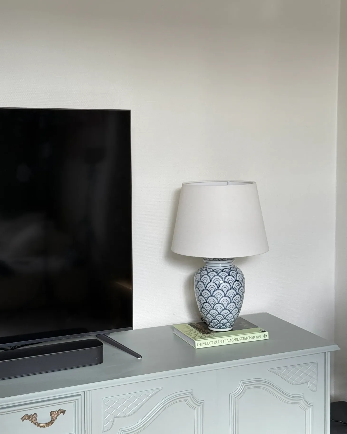 Lampa stołowa JAUCA Porcelana Biały/ niebieski