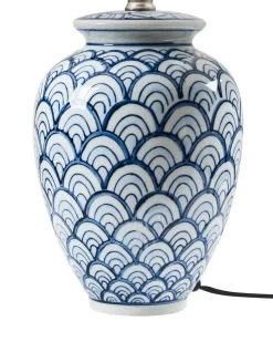 Lampa stołowa JAUCA Porcelana Biały/ niebieski