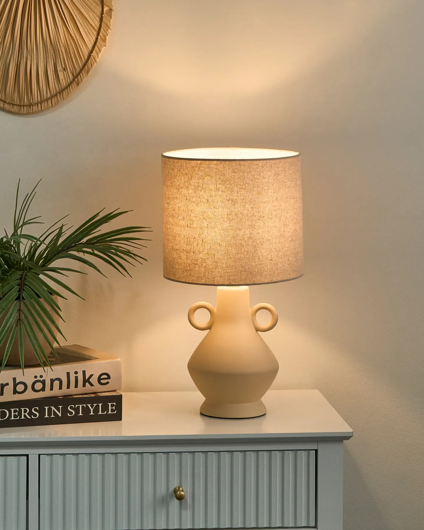 Lampa stołowa KERULEN Ceramika Beżowy