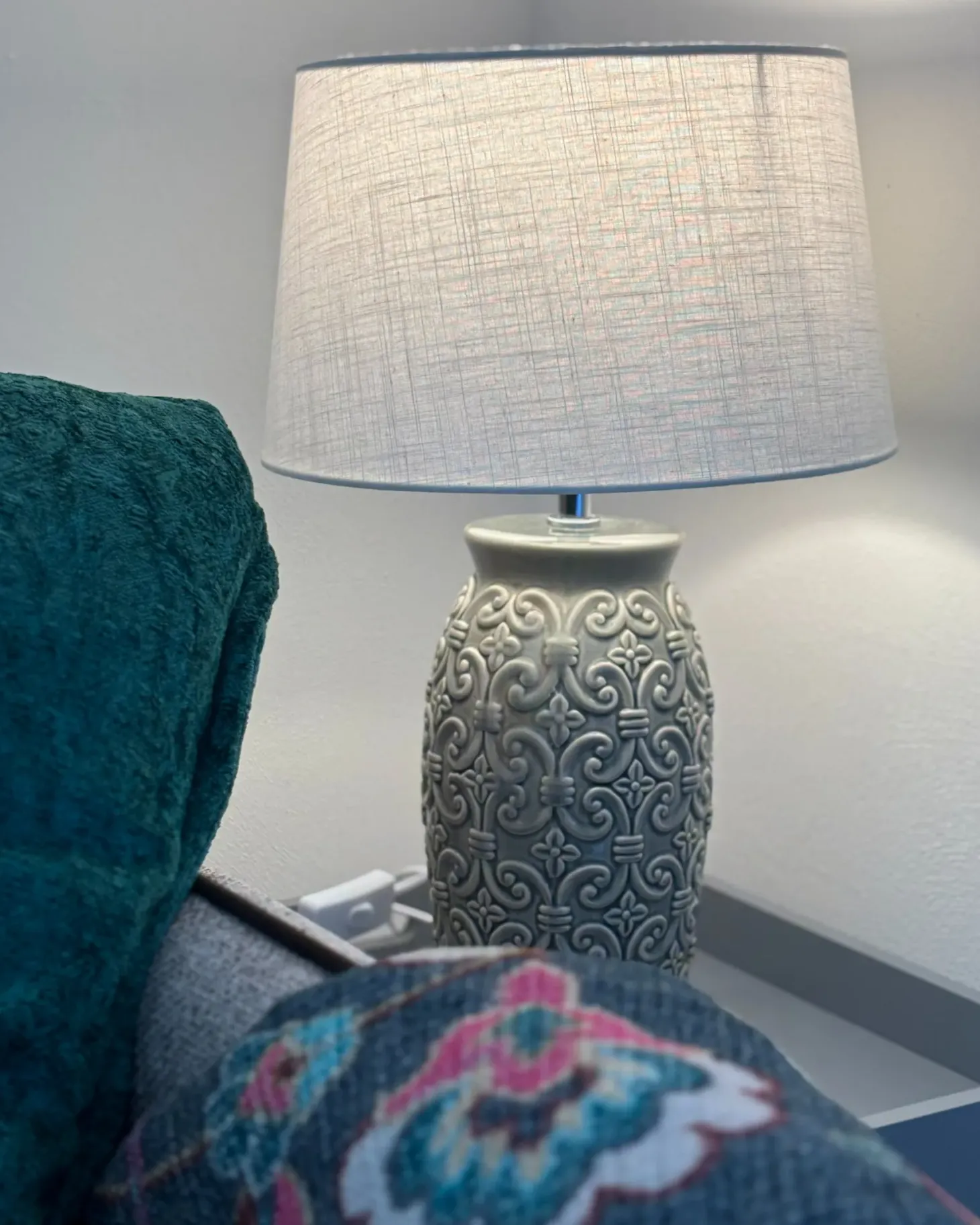 Lampa stołowa KHOPER Ceramika Szary